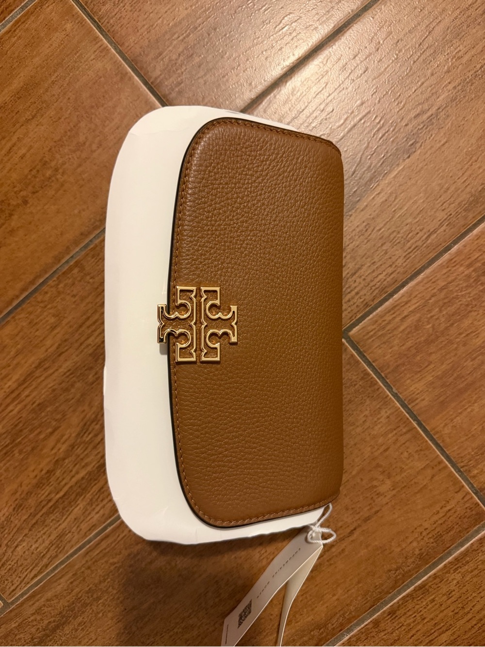 New Tory Burch Eleanor Leather Convertible Shoulder Bag Cognac Brown